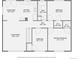 Floorplan of the main floor showing a kitchen, living room, and three bedrooms at 5153 Scranton St, Denver, CO 80239