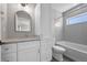 Bathroom with a bathtub and stylish vanity at 2140 S Ash St # 105, Denver, CO 80222