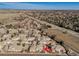 Neighborhood aerial view highlighting the community's location near major roads and open spaces at 14033 E Whitaker Dr, Aurora, CO 80015