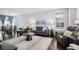 Bright living room featuring modern furniture, sleek hardwood floors, and a neutral color palette at 14693 E Crestridge Dr, Aurora, CO 80015