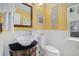 Charming half-bathroom with pedestal sink, decorative mirror, and wainscoting at 3305 W 126Th Ave, Broomfield, CO 80020