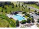 Aerial view of a community pool with plenty of room to lounge and swim at 12214 Stone Timber Ct, Parker, CO 80134