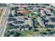 An aerial view of the townhomes at 2135 S. Estes St. with a community pool at 3253 S Estes St, Lakewood, CO 80227