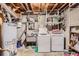 A utilitarian laundry room features a utility sink and modern washer/dryer units at 7146 Jennie Dr, Denver, CO 80221