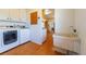 Functional laundry area featuring modern washer and dryer at 14347 E 134Th Ave, Brighton, CO 80601
