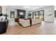 Bright living room with hardwood floors and fireplace at 3289 S Eudora St, Denver, CO 80222