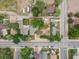 Bird's-eye view of a residential area with well-maintained homes, mature trees, and convenient access to roads at 247 Tipple Pkwy, Frederick, CO 80530