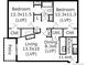 A schematic floor plan showcasing two bedrooms, living area, and kitchen with a patio off of the living room at 4281 S Salida Way # 8, Aurora, CO 80013