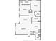 Detailed floorplan showcasing the layout of the home's living room, bedrooms, kitchen, bathrooms, and utility spaces at 12896 Ironstone Way # 203, Parker, CO 80134