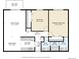 Layout of the home with two bedrooms, open living and dining areas, and multiple bathrooms at 7455 E Quincy Ave # 204, Denver, CO 80237