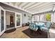 Enclosed sun room featuring a dining table, comfortable seating, and lots of natural light, perfect for relaxing or entertaining at 11431 W Lake Dr, Littleton, CO 80127