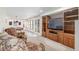 Finished basement game room with pool table, neutral paint, and comfortable seating area at 5048 Rocky Mountain Dr, Castle Rock, CO 80109