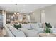 Open-concept living space with view of kitchen, dining, and staircase at 21436 E Stanford Ave, Aurora, CO 80015