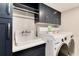 Laundry room featuring a sink, counter space, and new washer and dryer at 8004 S Oneida Ct, Centennial, CO 80112
