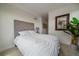 Serene bedroom featuring tufted headboard, soft bedding, and neutral tones creating a relaxing retreat at 31191 Black Eagle Dr # 304, Evergreen, CO 80439
