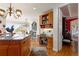 Kitchen with breakfast nook, desk area, and island at 60 Glenalla Pl, Castle Rock, CO 80108