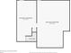 Floorplan of the basement of the home, including large open space and stairs at 5766 S Fulton Way, Greenwood Village, CO 80111