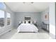 Serene main bedroom with a vaulted ceiling, natural light, and tasteful decor at 7630 Chickaree Pl, Littleton, CO 80125