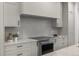 Close-up of a modern kitchen with white countertops, sleek cabinetry, and stainless steel appliances, illuminated by recessed lighting at 535 Josephine St, Denver, CO 80206