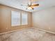 A neutrally painted bedroom features two windows and wall-to-wall carpeting at 3812 Red Deer Trl # D, Broomfield, CO 80020