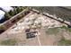 An aerial shot showcases the beautiful backyard area that features a pergola and surrounding hardscape at 15280 Bannock St, Broomfield, CO 80023
