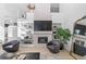 Living room fireplace with built-in shelving and a modern aesthetic at 806 Ridgemont Cir, Highlands Ranch, CO 80126