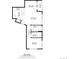 A well-designed floor plan with a kitchen, dining area, living room, bath, laundry, bedroom, and a balcony at 2729 W 28Th Ave # 401, Denver, CO 80211