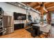 Modern kitchen featuring stainless steel appliances, a kitchen island and sleek black cabinetry at 2955 Inca St # 2L, Denver, CO 80202