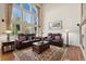 Spacious living room with high ceilings, large windows, and comfortable seating at 7132 S Tempe Ct, Aurora, CO 80016