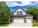 Charming two-story home with stone accents and a well-maintained front lawn at 3775 Balderas St, Brighton, CO 80601