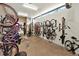 Spacious bike storage room with ample racks and natural light from overhead windows at 603 Inca St # 520, Denver, CO 80204