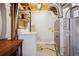Unfinished basement with the home's mechanicals, storage, and laundry facilities at 12753 Buckhorn Creek St, Parker, CO 80134