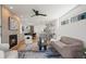 Comfortable living area with fireplace, hardwood floors, and contemporary decor, perfect for relaxation at 1578 Lowell Blvd # 1, Denver, CO 80204