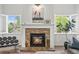 Close up of the bright living room fireplace at 2090 Bellavista St, Castle Rock, CO 80109