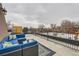 Spacious rooftop deck with comfortable seating and city views at 2846 Champa St, Denver, CO 80205