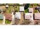 Aerial view of residential neighborhood with tree-lined streets and neatly maintained lawns at 2548 S Zurich Ct, Denver, CO 80219