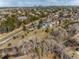 An aerial view showcasing the neighborhood and surrounding landscape at 4212 E Orchard Pl, Centennial, CO 80121