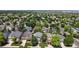 A suburban neighborhood showcasing neat lawns and mature trees in an aerial view at 13673 Cook St, Thornton, CO 80602
