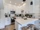 Modern kitchen with white cabinets, stainless steel appliances, and a stylish breakfast bar at 1472 Yates St, Denver, CO 80204