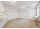 Finished basement area with vanity, carpet, closet, and natural light at 8445 Lamar Dr, Arvada, CO 80003