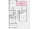 Layout of the first floor showing the kitchen, living room, dining room, and 2 car garage at 9329 Russell Cir, Arvada, CO 80007