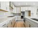A bright kitchen with stainless steel appliances, light-colored cabinets, and a modern backsplash at 9329 Russell Cir, Arvada, CO 80007
