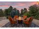 Cozy fire pit area on patio with seating at 5320 S Race Ct, Greenwood Village, CO 80121