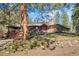 Charming home with stone accents, covered porch, mature trees, and a colorful front door at 9107 S Deer Creek Canyon Rd, Littleton, CO 80127