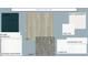 Sample board showcasing kitchen cabinet paint, flooring, carpet, countertop and tile selections at 15353 W 69Th Ave Dr, Arvada, CO 80007
