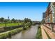 Scenic view of the building along the river, with lush green spaces and pedestrian pathways at 1401 Wewatta St # 308, Denver, CO 80202