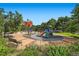 Outdoor playground with slides, climbing structures, and green landscaping at 1401 Wewatta St # 308, Denver, CO 80202