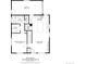 Floor plan of a home with garage, kitchen, bathroom, walk in closet, primary bedroom, and living room at 3226 W Dakota Ave, Denver, CO 80219