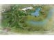 An aerial view shows walking paths around a pond and waterpark for residents to enjoy at 3401 N Denali St, Aurora, CO 80019