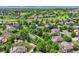 Expansive aerial shot showcasing a neighborhood with lush green spaces, a golf course, and tree-lined streets at 14118 Whitney Cir, Broomfield, CO 80023
